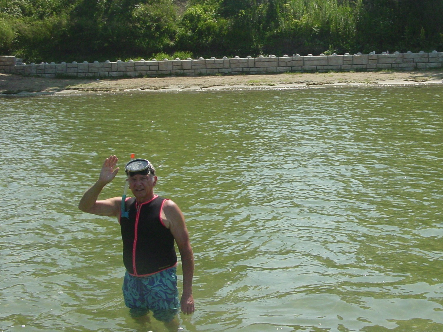 Team Water and Don Luepke beginning his 30th swim mile