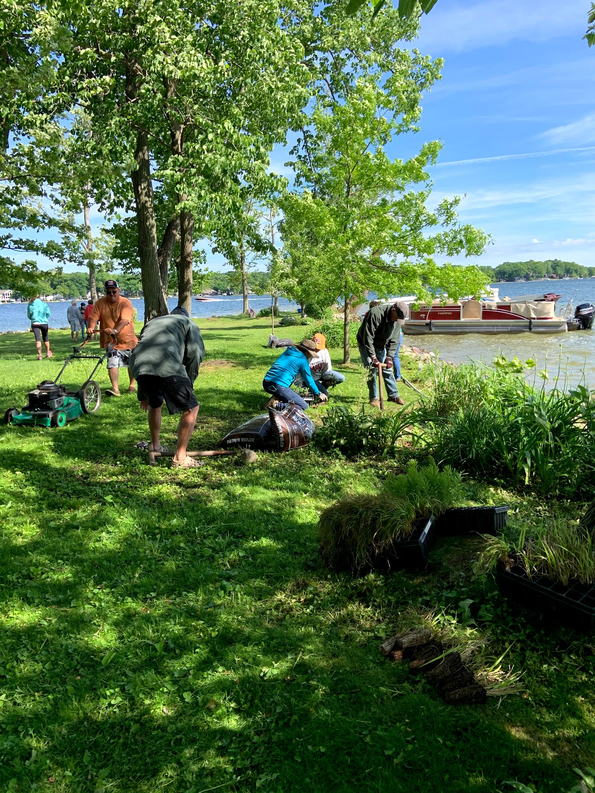 Volunteers working