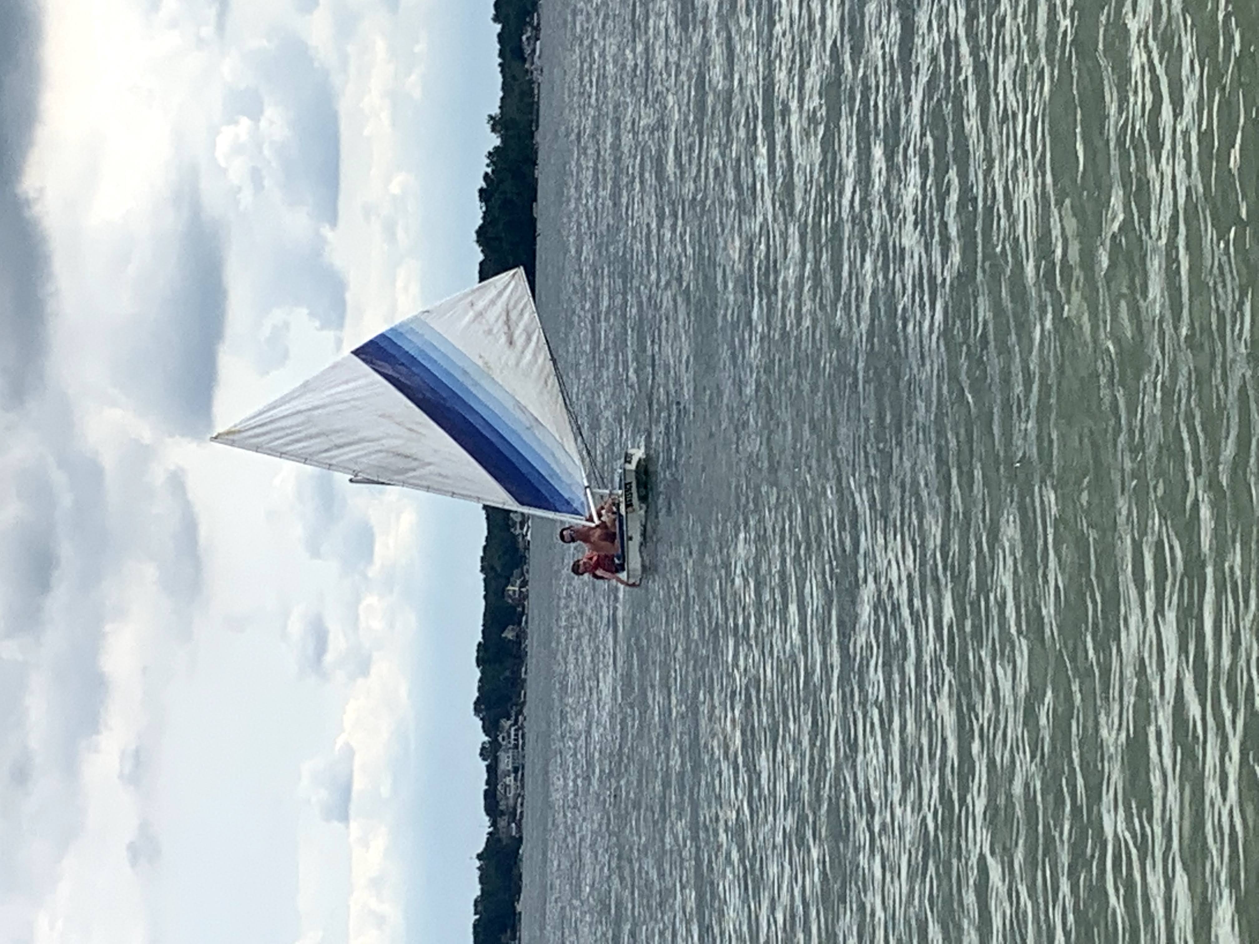 Eddie learning to sail.