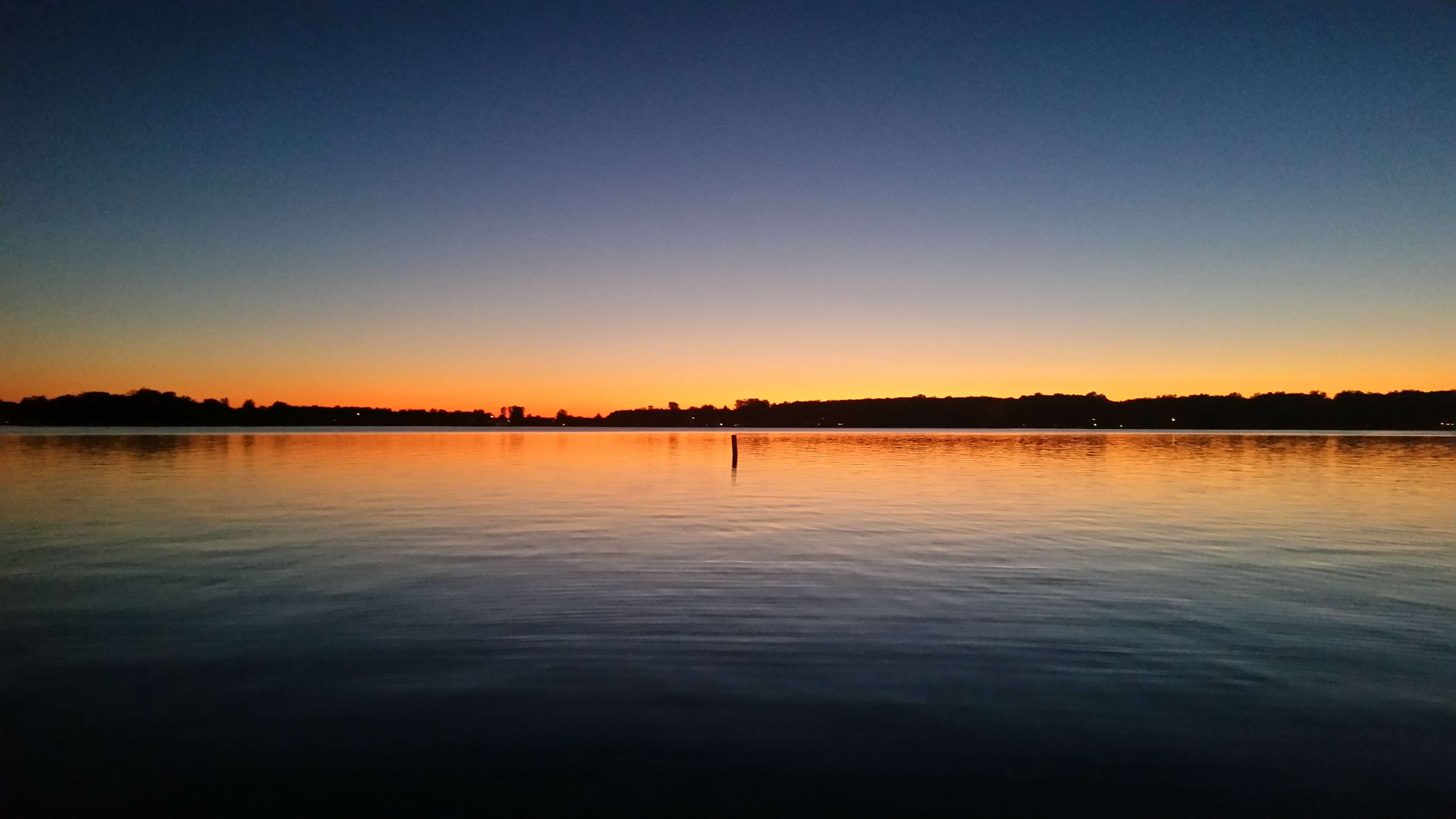 Sunset over lake